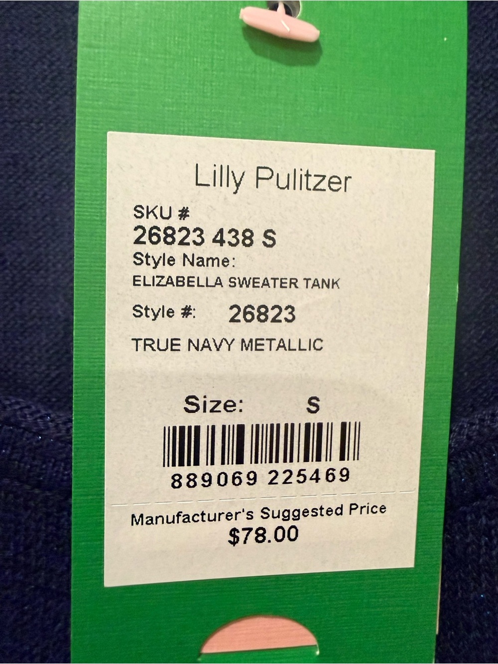 Lilly Pulitzer Navy Scoop Neck Knit Tank - Picture 3 of 5